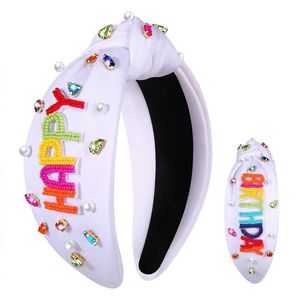 Moda elegante FELIZ CUMPLEAÑOS hecho a mano bordado con cuentas banda para el cabello para mujer con nuevo diseño hermoso toque - Product Image 1