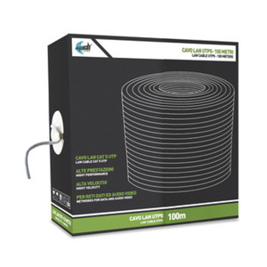 Câble LAN UTP RJ45 Cat.5 Couleur Gris Clair, Câblage Fin Jusqu'à 120 m, Rouleau de 100 m - Product Image 1