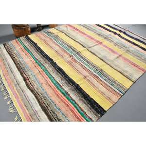 พรมตุรกีโบราณแบบทันสมัยขนาด7.3X10.4ฟุตลายเย็บปะสีเบจสำหรับห้องนั่งเล่นห้องนอนยางหนา10มม. สำหรับวัยรุ่น - Product Image 2