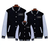 Blouson universitaire de baseball pour hommes et jeunes garçons, hiver 2023, avec col montant et broderie, design réversible en laine écologique