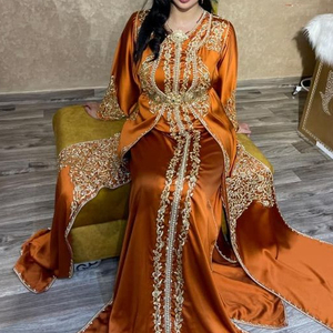 Vestido de caftán de hermoso COLOR con cuentas de cristal embellecedoras, diseño de NEW---LATEST, piedras de cristal y DABKA ZARDOZI, trabajo, 2022 - Product Image 1