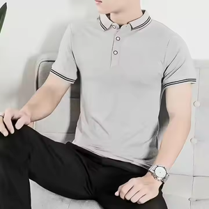 Polo d'été pour homme de haute qualité, fabrication OEM, séchage rapide, logo personnalisé, grandes tailles, motif uni, manches courtes - Product Image 4