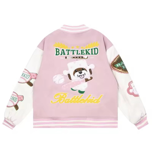 Veste universitaire pour homme avec broderie en chenille et conception de superposition douce adaptée à la mode quotidienne d'automne et d'hiver - Product Image 3