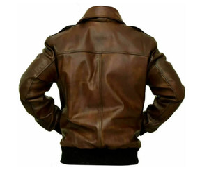 Veste d'hiver aviateur de qualité A Blouson aviateur en cuir de vol américain de haute qualité Design marron Fermeture à glissière Doublure respirante - Product Image 6