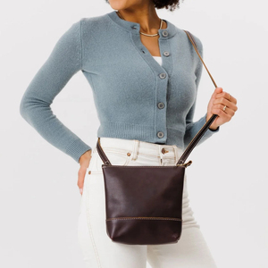 Bolso Bandolera de Cuero Genuino, Color Sólido, Cierre de Cremallera, Estilo Minimalista, Uso Diario, Bolso Tote para Mujer - Product Image 3