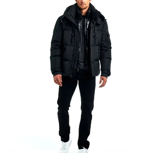New Style Hot Selling <b>Mens</b> Puffer <b>Jacket</b> <b>Light</b> Weight Winter Warm Stand Collar Canvas Fabric Solid Color <b>Waterproof</b> Windproof - Product Image 6