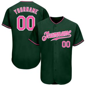 Camiseta de béisbol auténtica, ropa de equipo personalizada, verde, rosa y blanca, superventas - Product Image 5