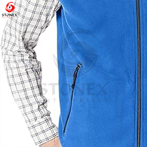 Logotipo personalizado bordado y chaleco de lana polar cálido de invierno para la ropa al aire libre sin mangas al por mayor de los hombres. - Product Image 3