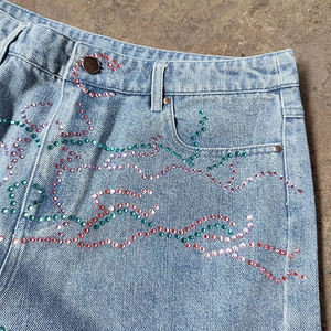 Shorts en jean vintage lavés avec strass, de qualité supérieure, au meilleur design, personnalisés, pour hommes, service OEM, fabriqués au Pakistan - Product Image 6