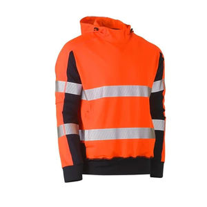 High Quality Custom <b>Men's</b> Workwear Fluorescent Hoodie Hi Vis Security Reflective Canvas Stand Collar for Winter Hi Vis Security - Product Image 3