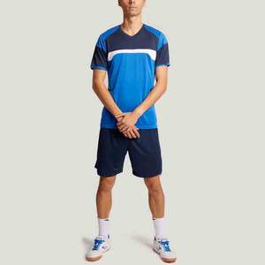 Uniforme de Fútbol Transpirable de Alta Calidad 100% Poliéster TESPOO SPORTS, Ropa de Equipo Azul, Conjuntos de Corte Automatizado Personalizados, Servicio OEM - Product Image 2