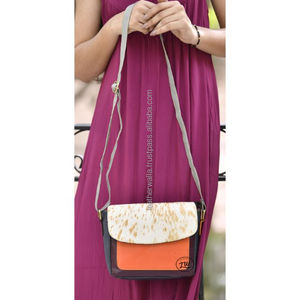 Handmade Leather Bag Recycled Leather Purse for Women Western Colorful Leather Small Crossbody Saddle Bag <b>Shoulder</b> <b>Strap</b> Bags - Product Image 2