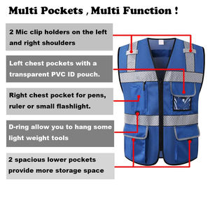 Chaleco de Seguridad de Alta Calidad Reflectante Personalizado de Alta Visibilidad Chaleco de Trabajo Personalizado de Alta Visibilidad Ropa de Trabajo de Invierno Chaleco de Seguridad - Product Image 6