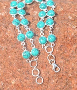 Handmade Classical <b>Bracelet</b> 925 Solid Silver Jewelry For <b>Women</b> 925 Sterling Silver Turquoise Gemstone Boho Style <b>Bracelet</b> Gift - Product Image 2