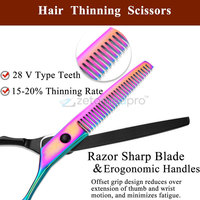 Ciseaux à effiler simples en acier inoxydable 30-40 dents Outil de coupe de cheveux de barbier Ciseaux à effiler simples professionnels pour la coupe de cheveux