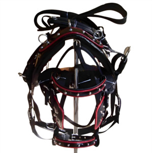 Harnais de Conduite en Nylon Noir Synthétique Premium Confortable pour Chariot à Cheval – Élégant et Durable – Produits Équestres - Product Image 2