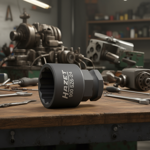 Hazet 1/2'' Short Square <b>12</b>-<b>Point</b> <b>Socket</b> with Traction Profile and Borehole - Product Image 3