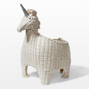 Cestas de mimbre tejidas a mano en forma de gatito, cestas de almacenamiento para accesorios de bebé recién nacido - Product Image 3