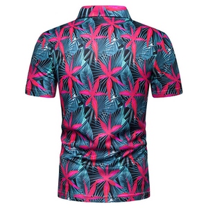 Polo de Algodón 100% para Hombre, Camisa de Poliéster de Ajuste Regular de Alta Calidad para Deporte, Textura Sublimada, Patrón de Impresión que Absorbe La Humedad - Product Image 1