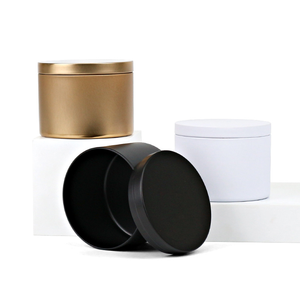 Boîtes à bougies en étain personnalisables de 8 oz, en matériau métallique, couleurs vert, bleu, rose, violet, or, noir, sans soudure, vides, pour cadeaux - Product Image 1