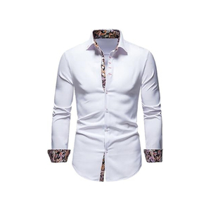 Chemise en popeline extensible à manches longues pour hommes, sur mesure, style business, coupe ajustée, douce, confortable, décontractée, respirante, robe - Product Image 6