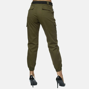 Pantalon cargo décontracté pour femmes nouveau style de pantalon cargo ajusté de couleur unie et respirante pour femmes vente en gros - Product Image 5