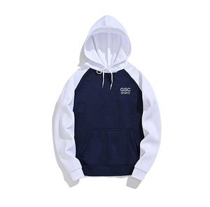 Sudadera con capucha para hombre y mujer, con mangas de contraste, color personalizado, en blanco, con logotipos y diseños personalizados, precio al por mayor - Product Image 3
