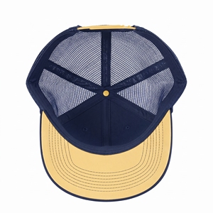 Injae Yellow <b>Navy</b> Mesh Trucker <b>Hat</b> 6-Panel Adjustable Casual Outdoor Common Cap Spring Summer Unisex Snapback - Product Image 5