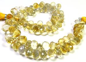 ลูกปัด Briolette ทรงหยดน้ำตา6.5-10มม. สีเหลืองมะนาวธรรมชาติ9 "สายอัญมณีหลวมเล่นสีชั้นยอด - Product Image 5
