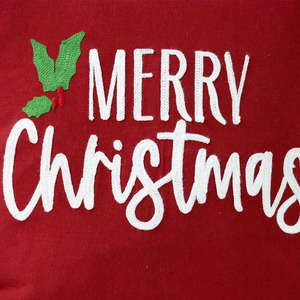 Embroidered Red color 18 * 18 Inch Throw Cotton <b>Christmas</b> Customized <b>Cushion</b> Cover for Hot Sale - Product Image 4