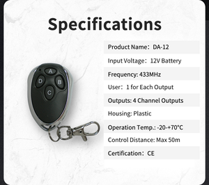 DA-2321L + DA-12 433mhz Rf Transmitter and Receiver Three Output Access <strong>Controller</strong> for Door Garage <strong>Remote</strong> Control - Product Image 4