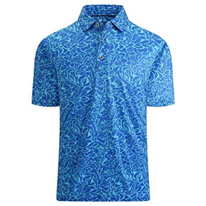 Chemises pour hommes sur mesure, confortables, en spandex/polyester, avec poche, anti-froissement, manches courtes, respirantes, tricotées, imprimées numériquement - Product Image 1