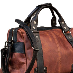 Gran capacidad de cuero genuino de lujo Duffle Gym Sports Bag accesorios de viaje vacaciones FIN DE SEMANA equipaje cierre de cremallera Boxer - Product Image 6