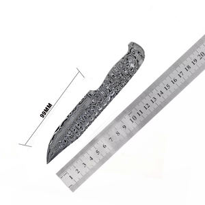 Cuchillo de bolsillo de acero de Damasco hecho a mano personalizado, Funda de cuero desollado para caza, aplicaciones DIY, personalización OEM compatible - Product Image 5