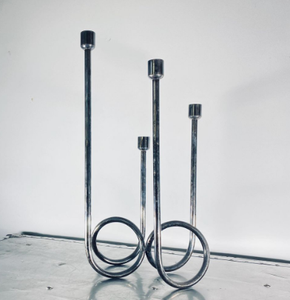 Juego de Dos Portavelas de Metal, Estilo Moderno, Hechos a Mano, con Acabado Plateado, para Acción de Gracias - Product Image 4