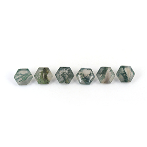 Buena calidad Natural ágata de musgo suelto forma hexagonal corte facetado piedra preciosa suelta 10MM tamaño para la fabricación de joyas a bajo precio - Product Image 1