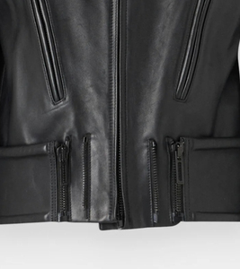 Nueva chaqueta de piel de oveja para mujer de alta calidad con logotipo personalizado bajo MOQ tela de lona servicio OEM - Product Image 3