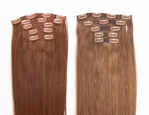 Set di <span class=keywords><strong>7</strong></span> Pezzi di <span class=keywords><strong>Capelli</strong></span> Umani Veri Colorati 150g con Clip, Biondo Miele - Product Image 4