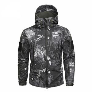 Sudadera con capucha de camuflaje para hombre-Jersey con cremallera completa con estampado de bloque de color negro digital al por mayor estilo de la vieja escuela a prueba de viento para la nieve - Product Image 6