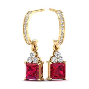 REYES Luxury 925 Sterling Silver GRA Certified Moissanite <b>Dangle</b> Drop <b>Earrings</b> Statement Ruby Gemstone Wedding <b>Fine</b> Jewelry - Product Image 6
