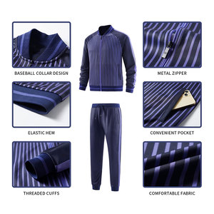 Chándal de Entrenamiento para Hombre, Otoño/Invierno, Color Sólido, 100% Algodón, Ligero, Diseño 2 en 1, Cierre Completo - Product Image 3