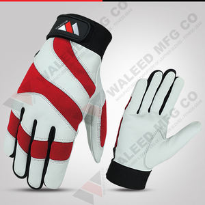 Gants de frappe de baseball en cuir de vachette durable, confortables, avec logo personnalisé, blancs et noirs, pour adultes, pour l'entraînement sportif - Product Image 5