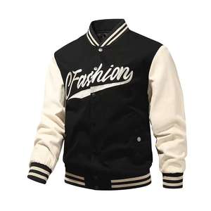 Chaqueta de béisbol bordada personalizada Unisex Premium para hombres, mujeres y niños, para escuelas o deportes de equipo - Product Image 3