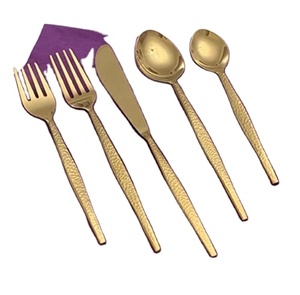 Juego de cubiertos chapados en oro de alta calidad, accesorios de vajilla, suministros al por mayor, juegos de cubiertos de Metal - Product Image 1