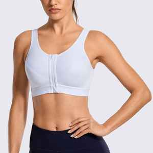 Custom Women Front Zipper High Support Sports Bra Wholesale Breathable Mesh Yoga Fitness Running Gym Workout Activewear Bra <b>Top</b> - Product Image 4