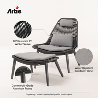 Chaise longue en rotin tissée à la main pour l'extérieur, design moderne et créatif, mobilier de jardin, patio