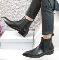 Sepatu Boots Kulit Pria Berkualitas Tinggi dengan Ritsleting di Pergelangan Kaki, Kulit Sapi Asli Lapisan Atas, Kasual Bisnis