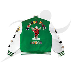 Venta al por mayor de chaquetas de bombardero personalizadas de satén de alta calidad unisex Chicago College chaqueta de béisbol para los hombres - Product Image 2