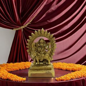 Latón Durga Idol escultura religiosa hindú decoración del hogar estatua mitológica diosa India estatuilla - Product Image 3
