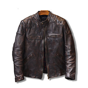 Chaquetas de Cuero de Moda para Hombre OEM, Chaqueta de Cuero de Invierno para Hombre - Chaqueta de Cuero de Cordero Genuino para Hombre, Material de Super Calidad, Color Marrón - Product Image 5